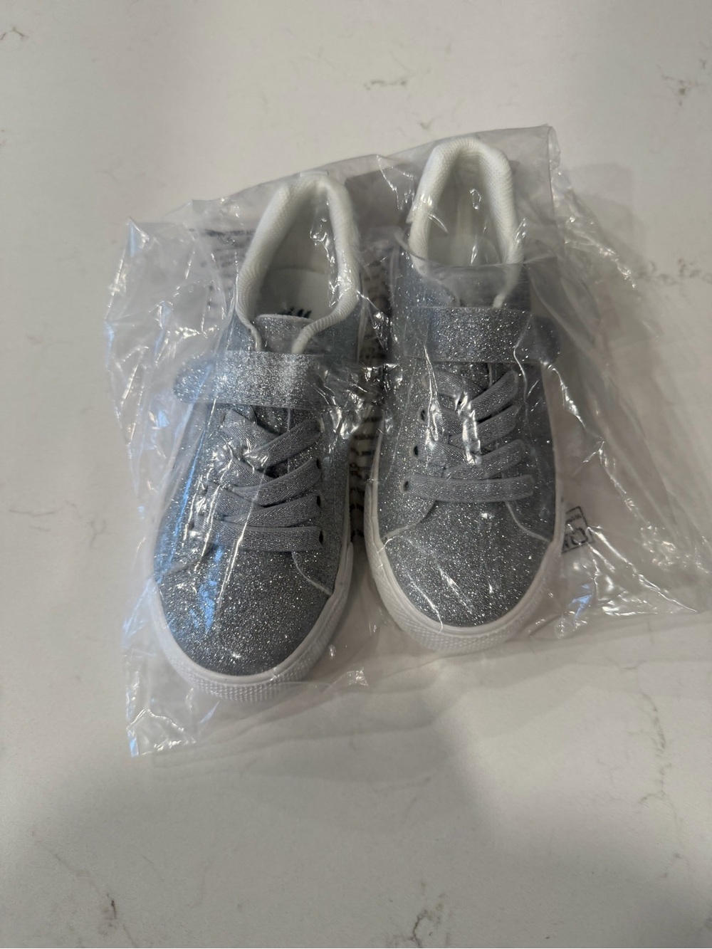 Silver Glitter Kids Sneakers